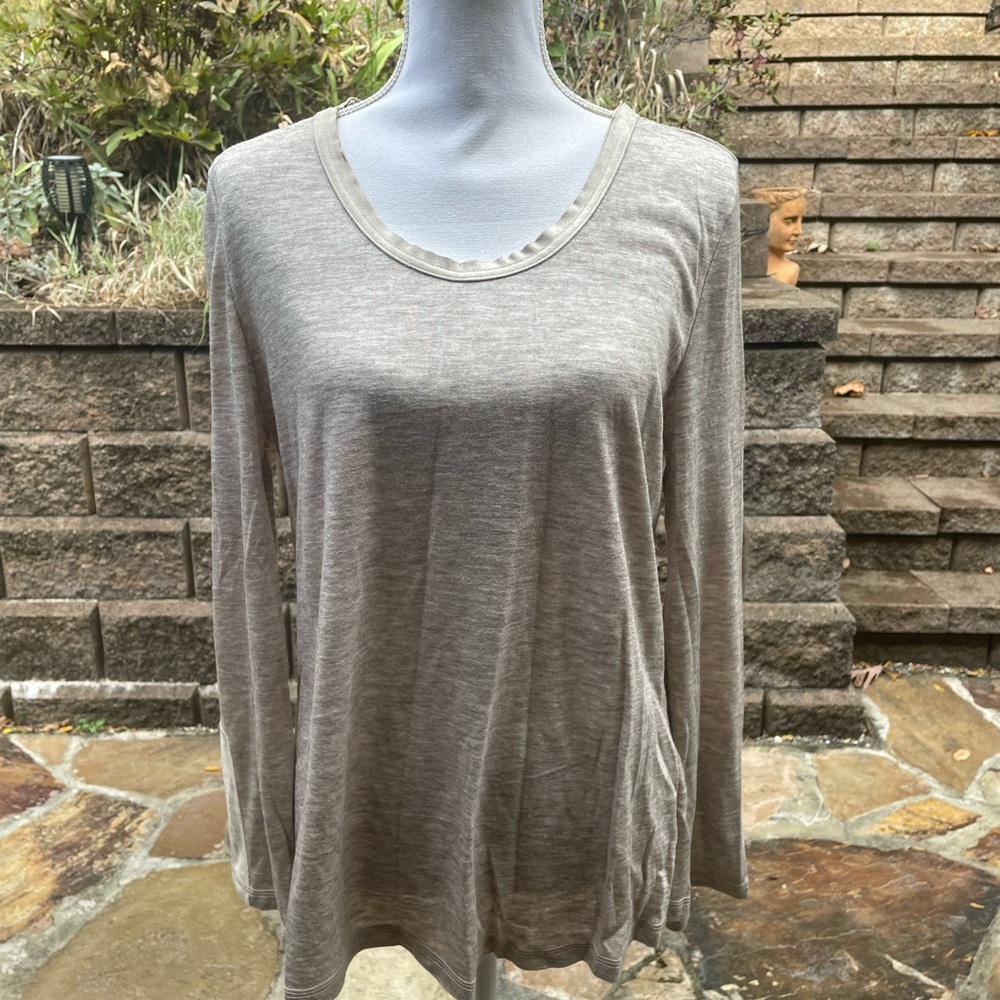 New NWT Mur Mur Tan Beige Tunic Top Shirt Blouse Size Large L